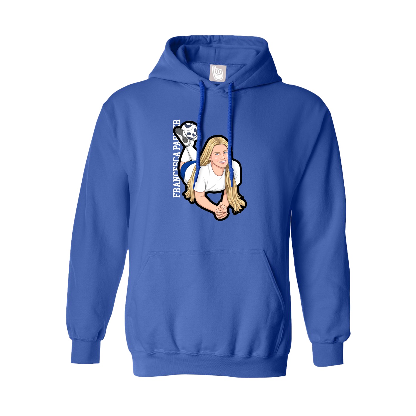 Hoodie — Name Vertical in Royal