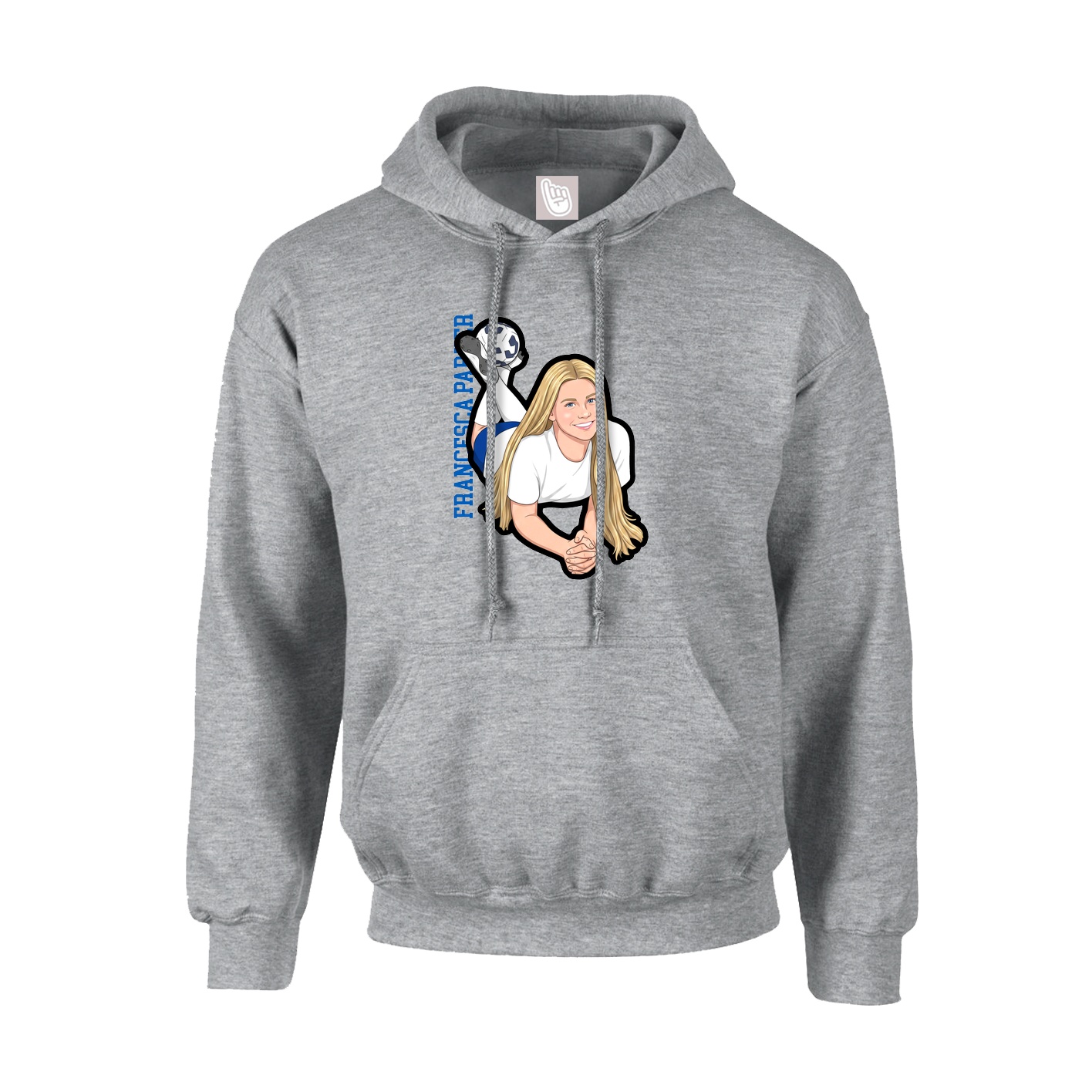 Youth Hoodie — Name Vertical in Grey
