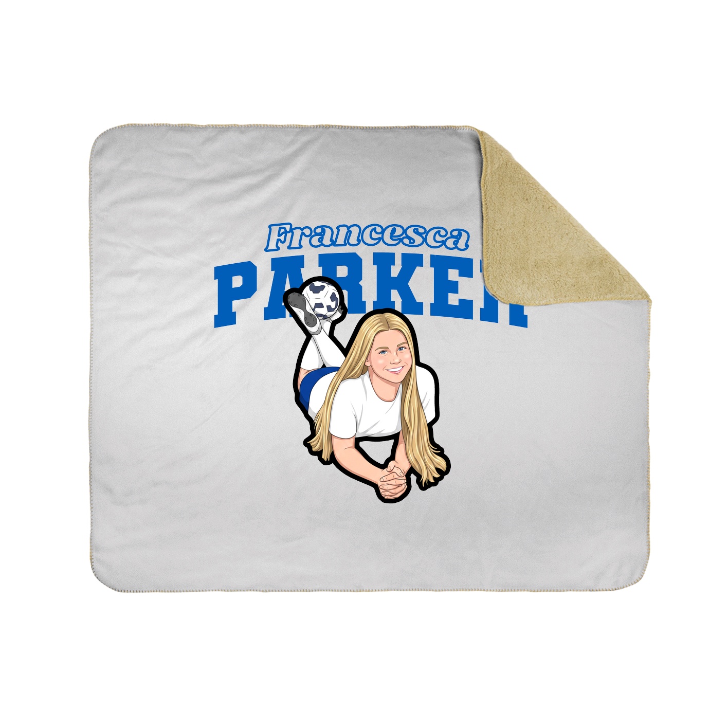 Throw Blanket — Name Arch in White