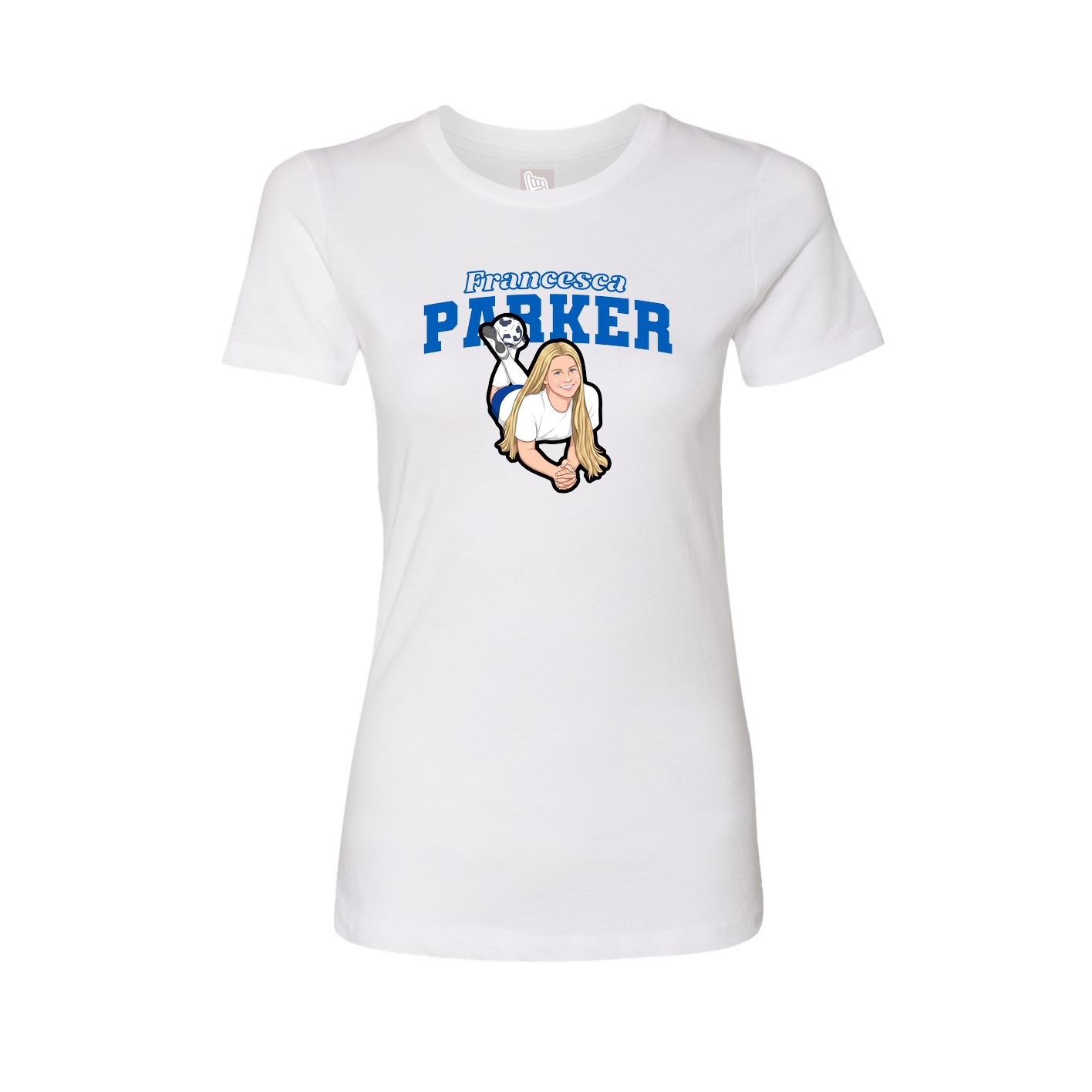 Fitted Women's Tee — Name Arch in White