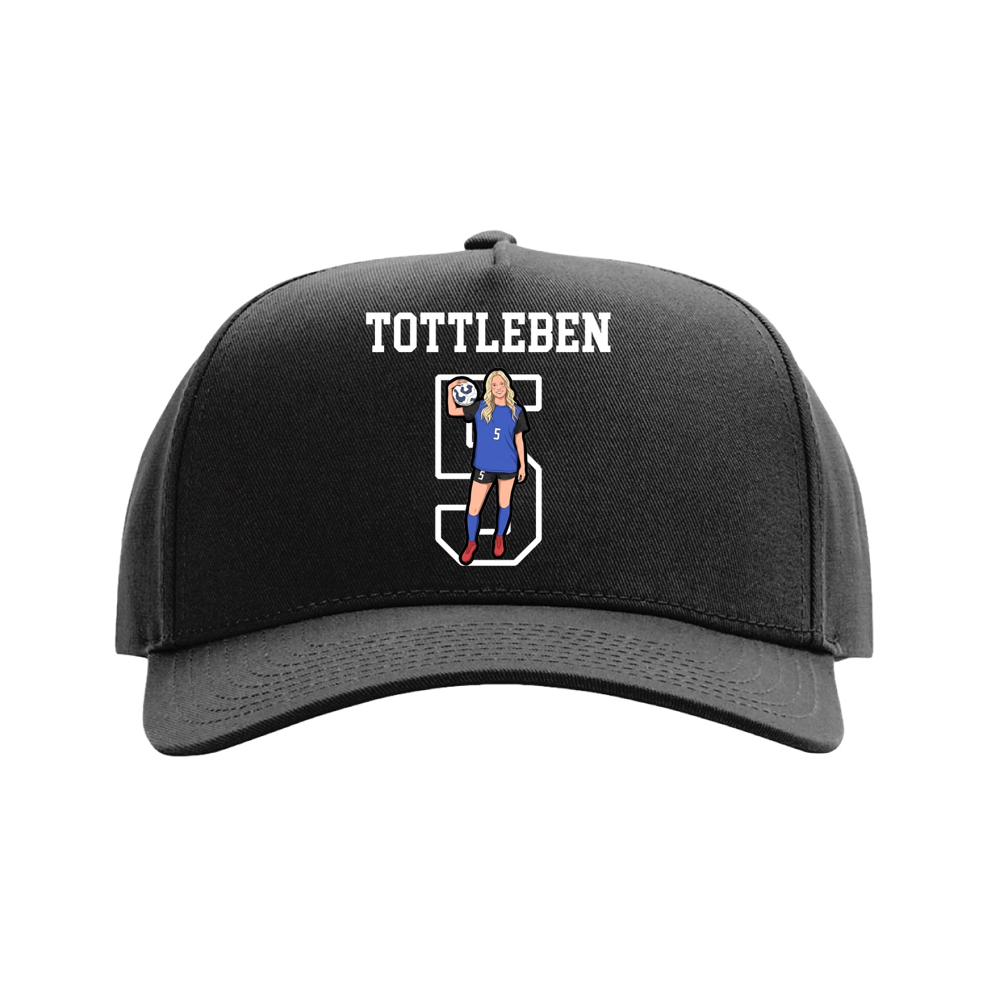 Full Fabric Five-Panel Champ Cap — Shirsey in Black