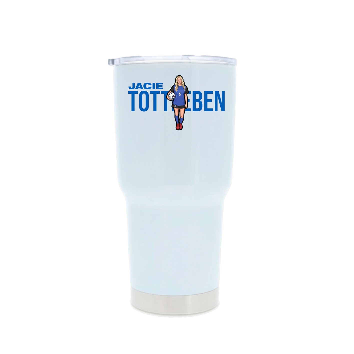30oz Stainless Steel Tumbler — Player Name in White