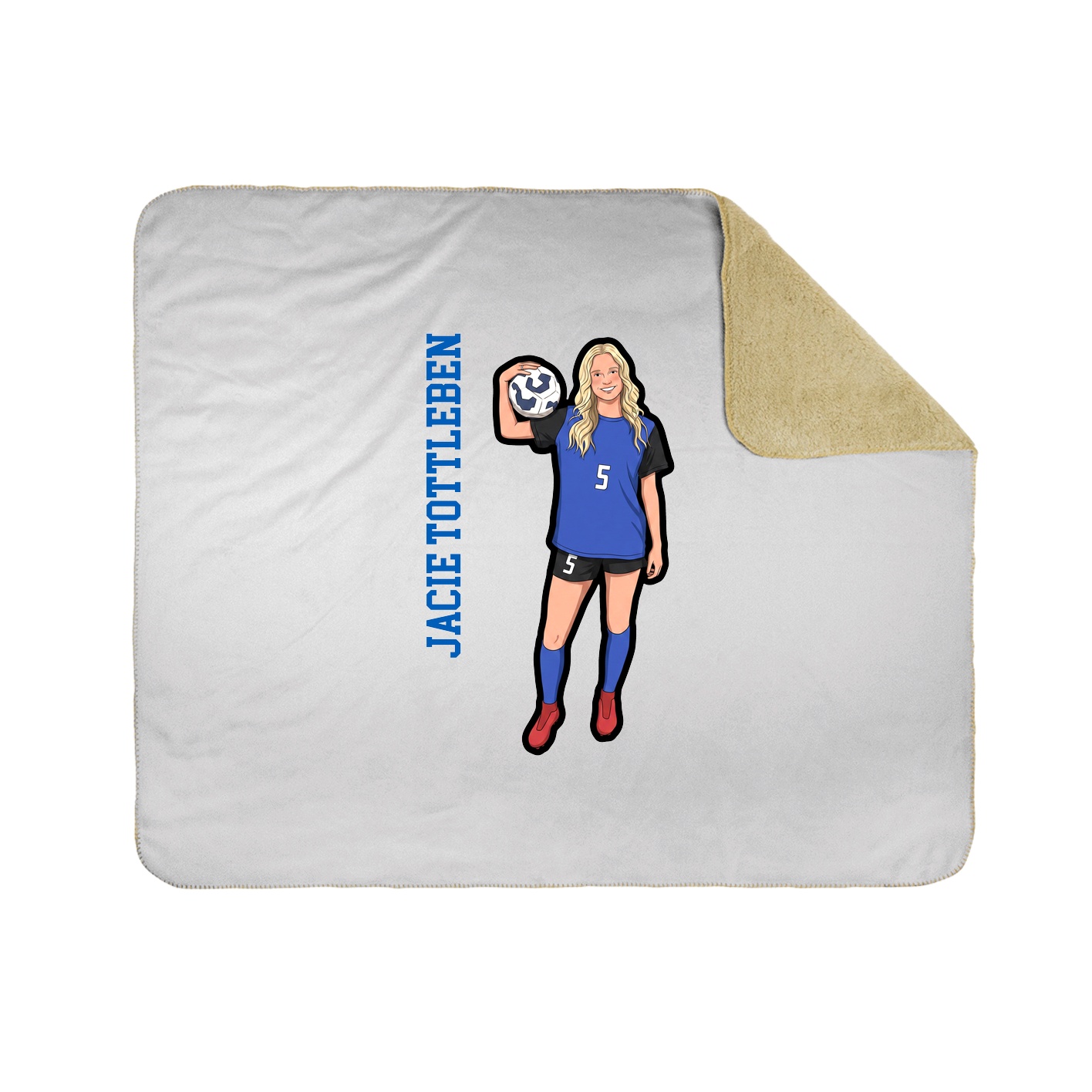 Throw Blanket — Name Vertical in White