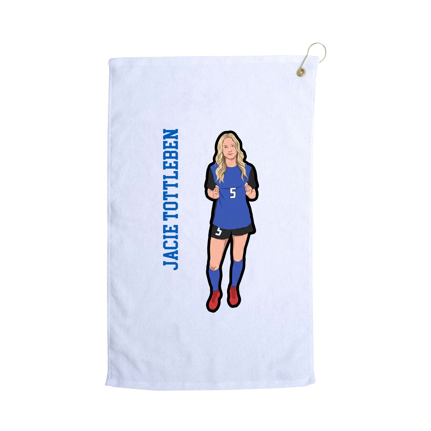 Golf Towel — Name Vertical in White