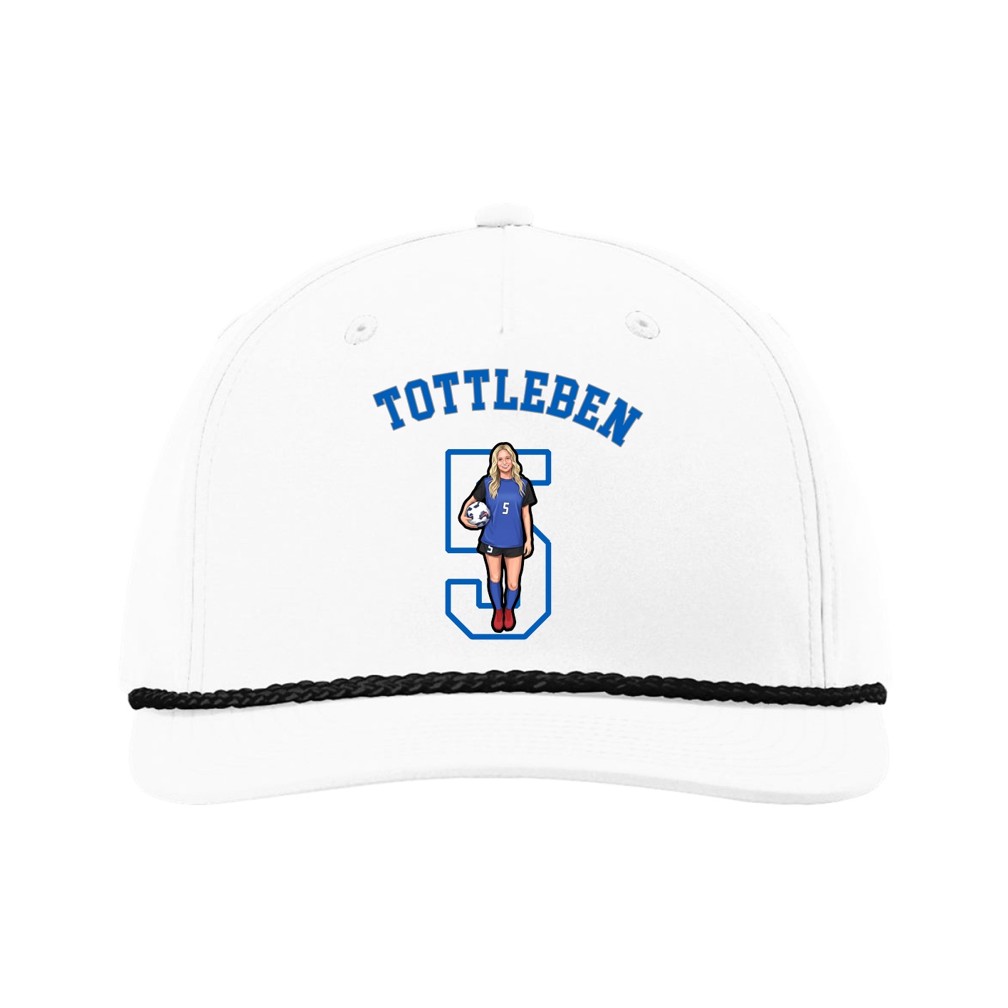 Five-Panel Classic Rope Cap — Shirsey Arch in White