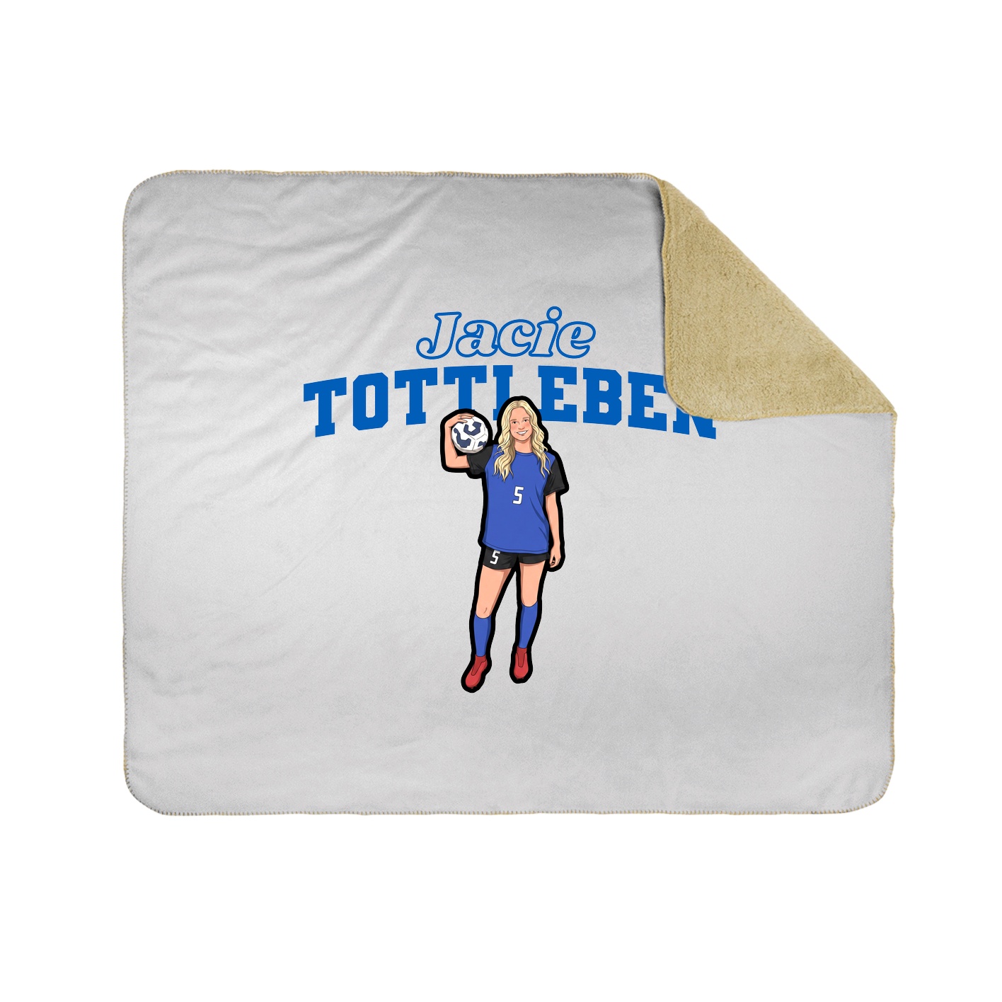 Throw Blanket — Name Arch in White