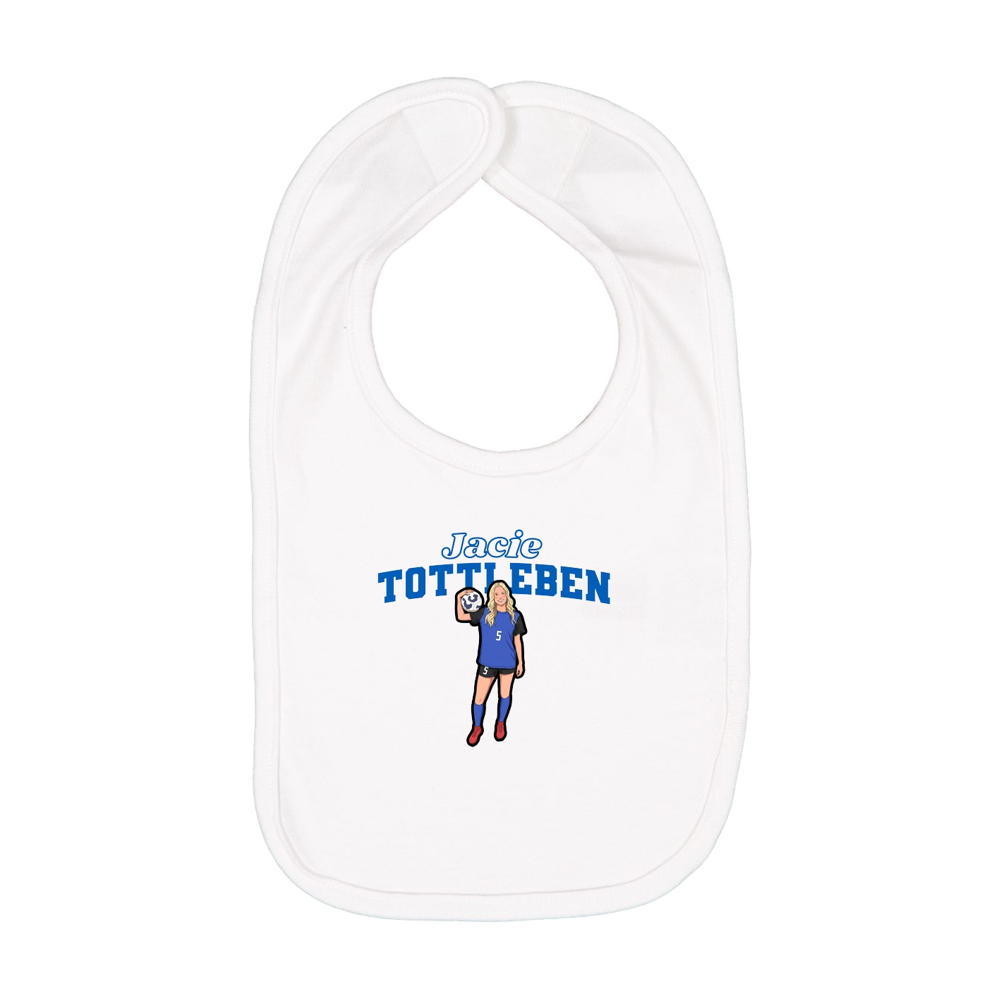 Infant Bib — Name Arch in White