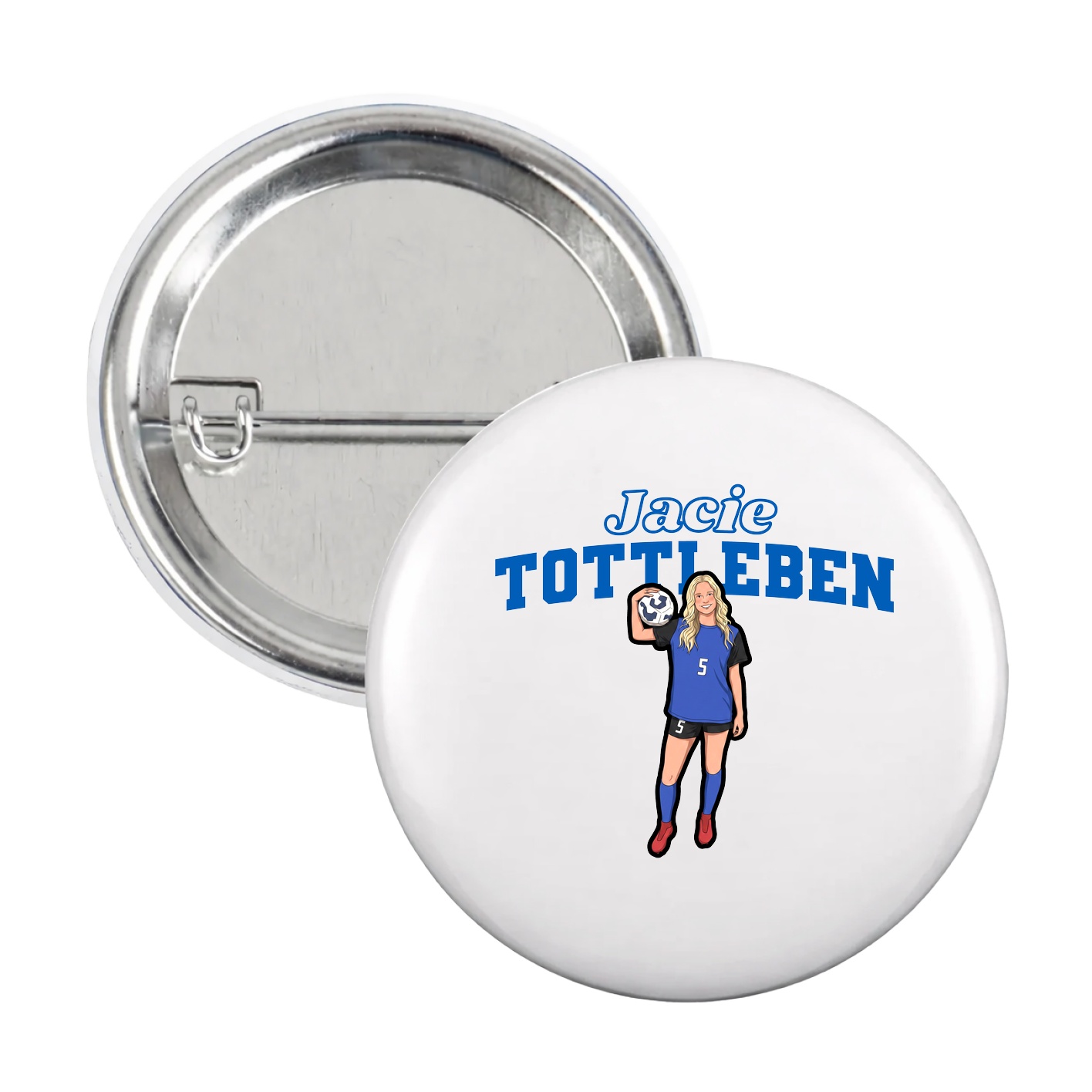 Game Day Button — Name Arch in White