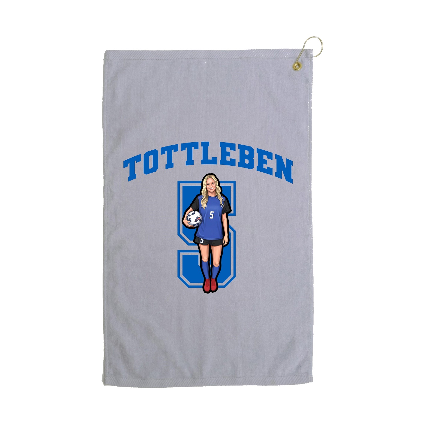 Golf Towel — Number in Grey
