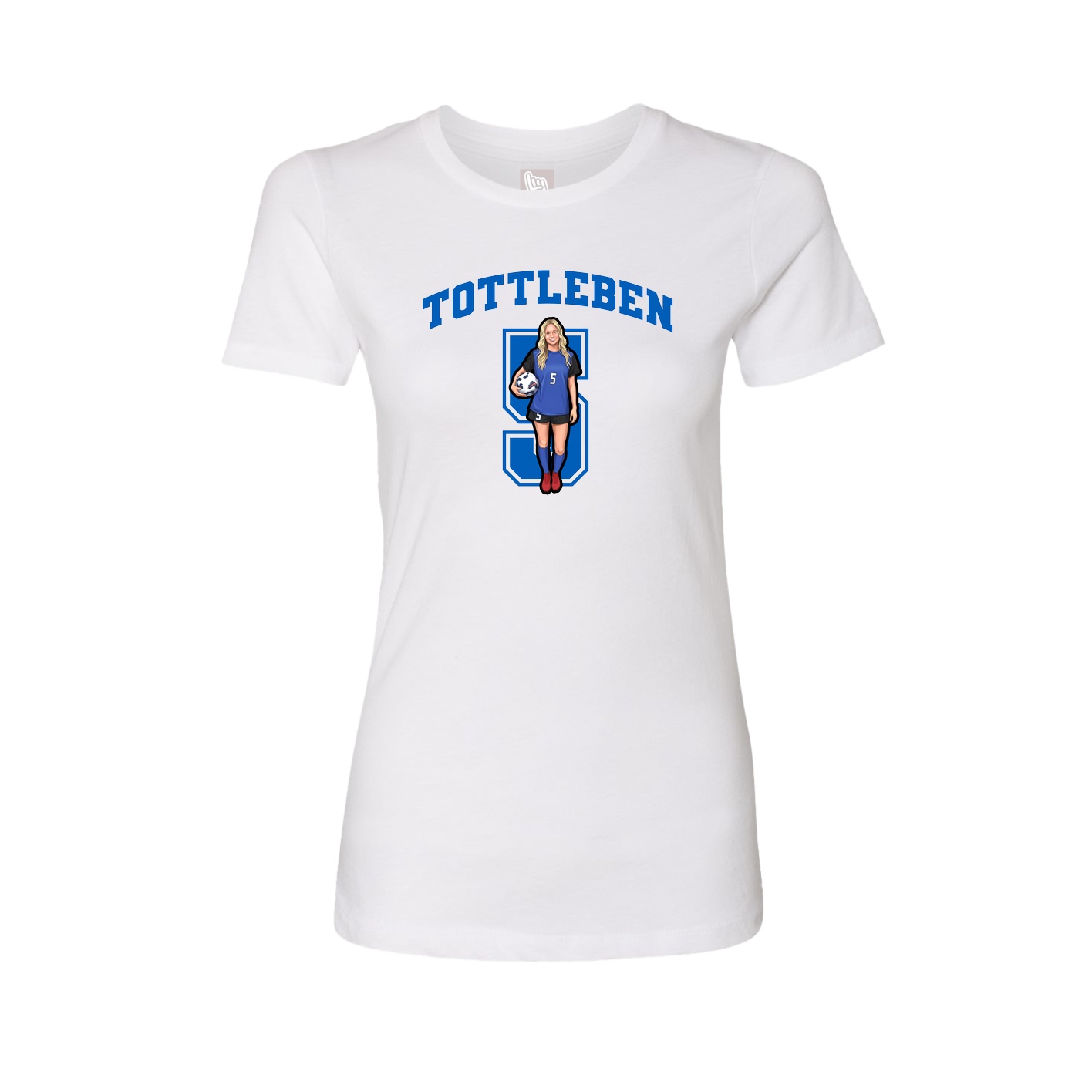 Fitted Women's Tee — Number in White