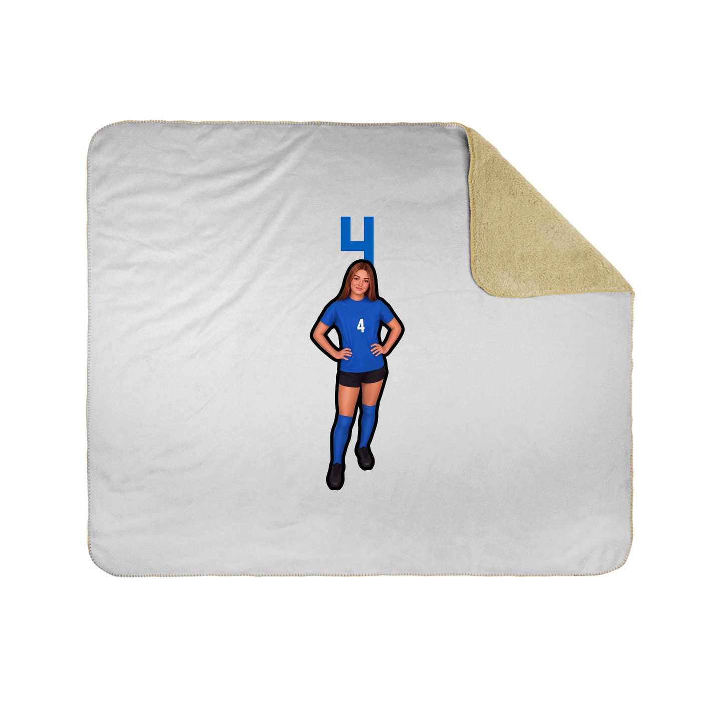 Throw Blanket — Number Top in White