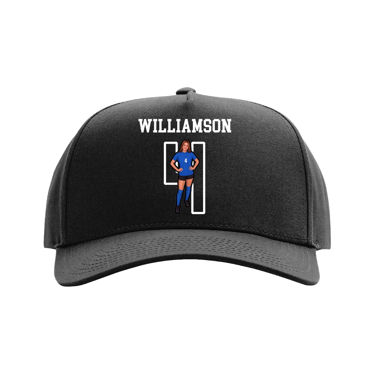 Full Fabric Five-Panel Champ Cap — Shirsey in Black