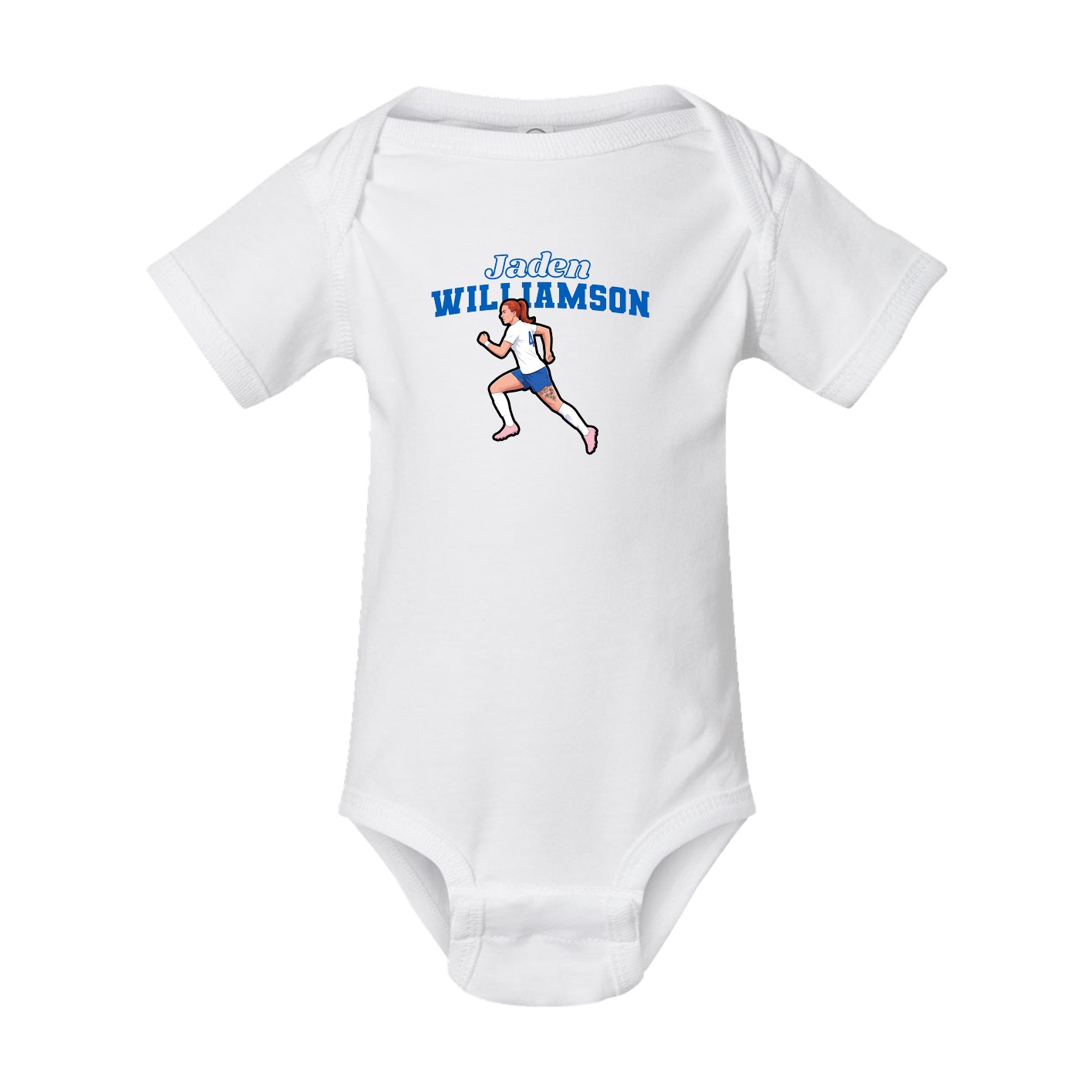 Baby Onesie — Name Arch in White