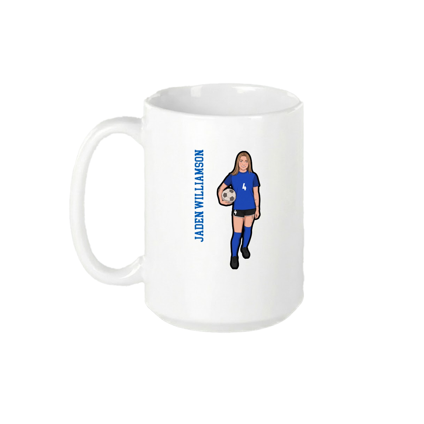 15oz Coffee Mug — Name Vertical in White