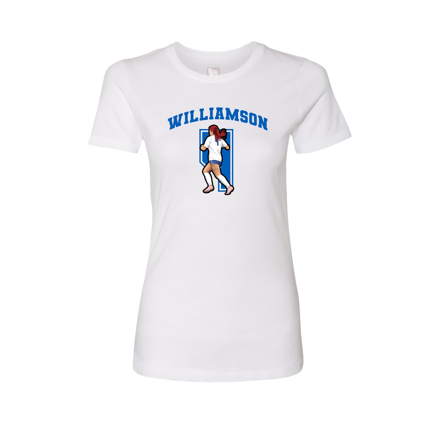 Fitted Women's Tee — Number in White