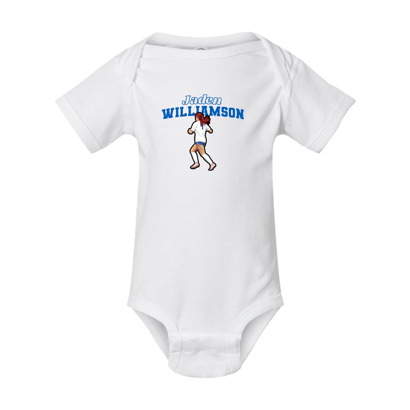 Baby Onesie — Name Arch in White
