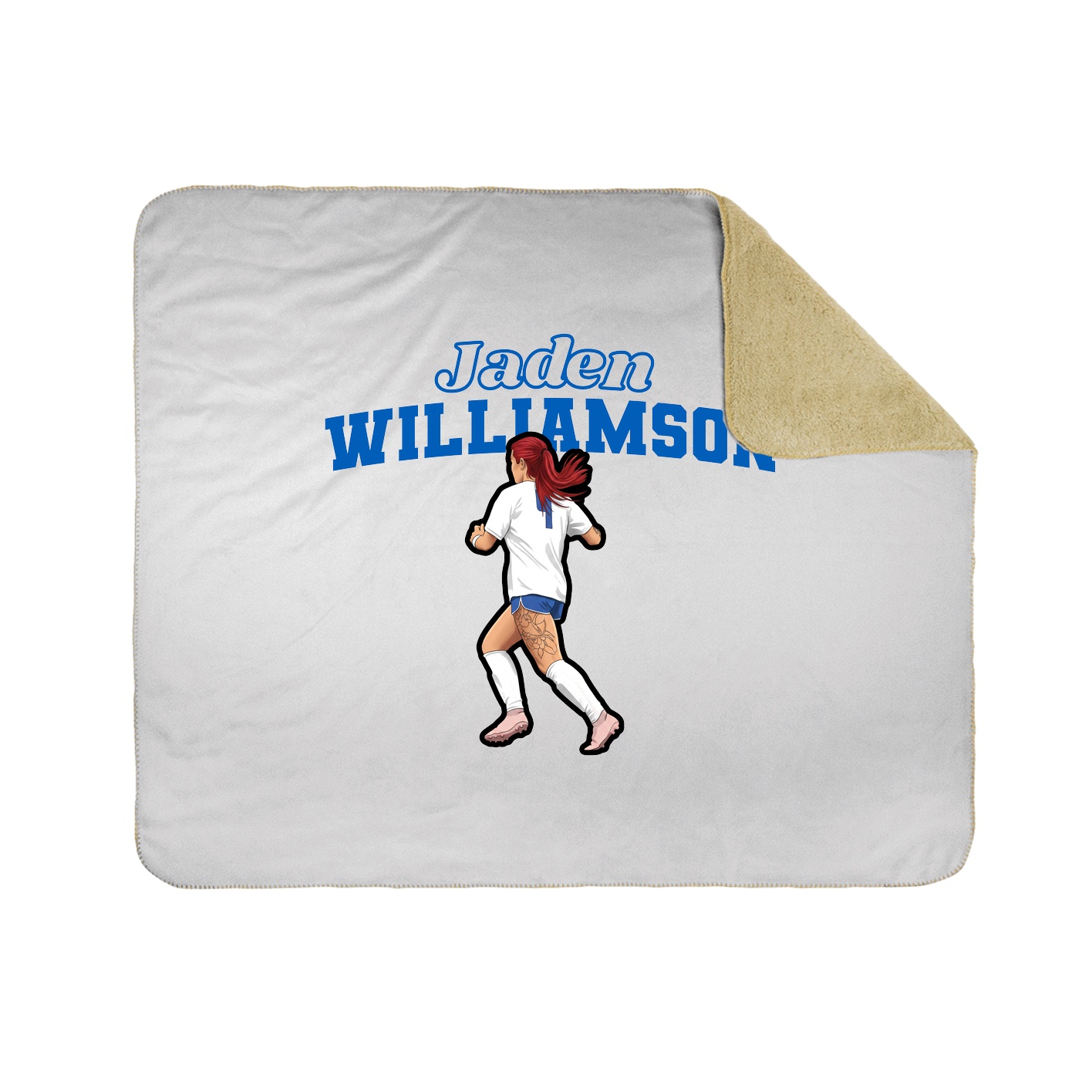 Throw Blanket — Name Arch in White