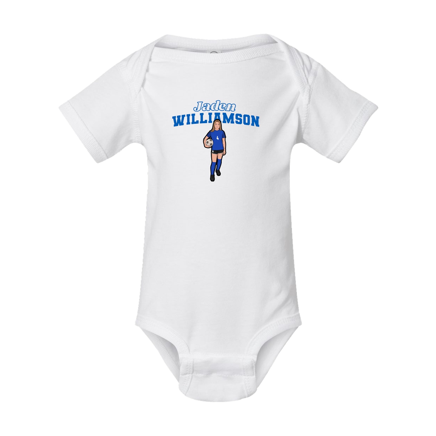 Baby Onesie — Name Arch in White