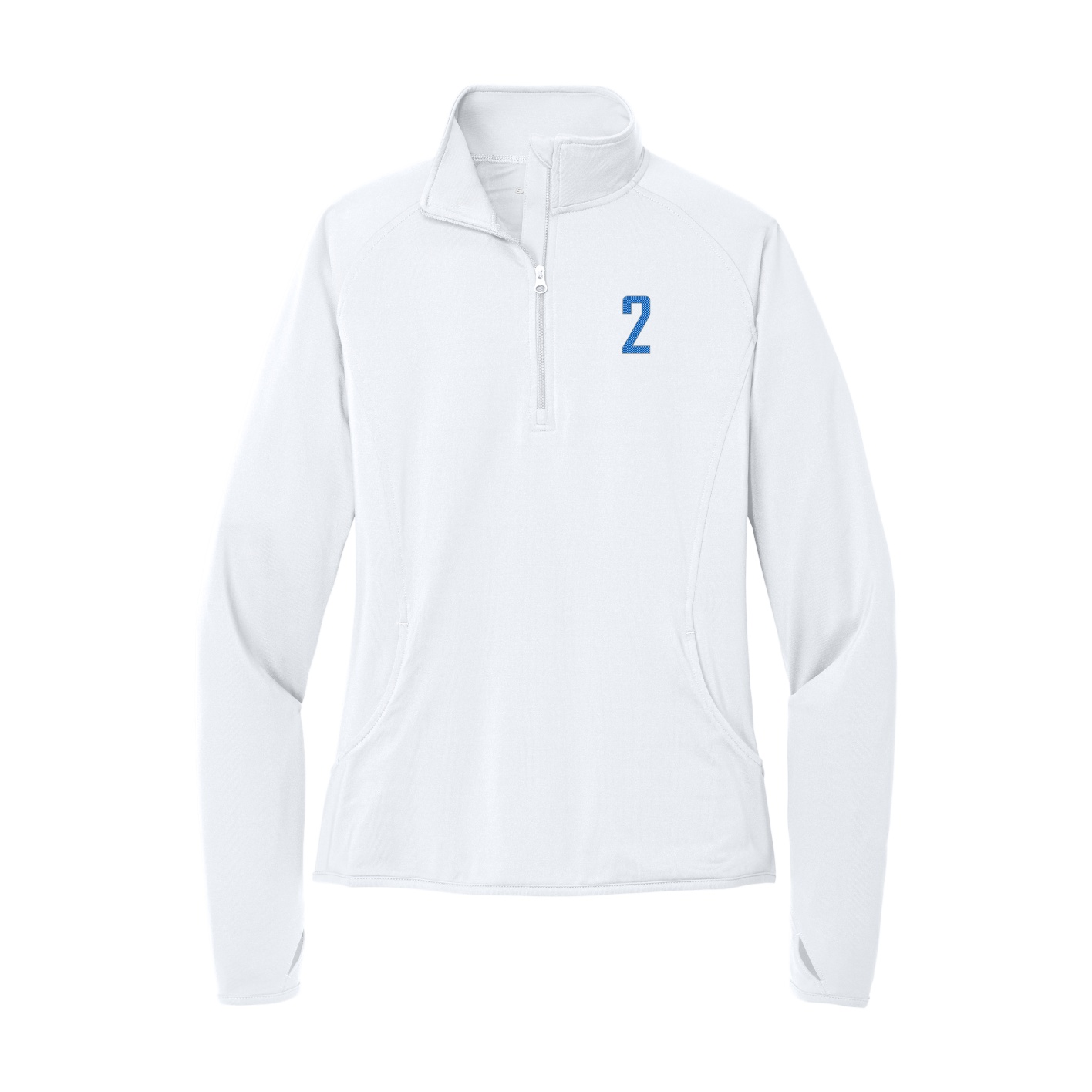 Women's Q-Zip Pullover — Front Shirsy in White