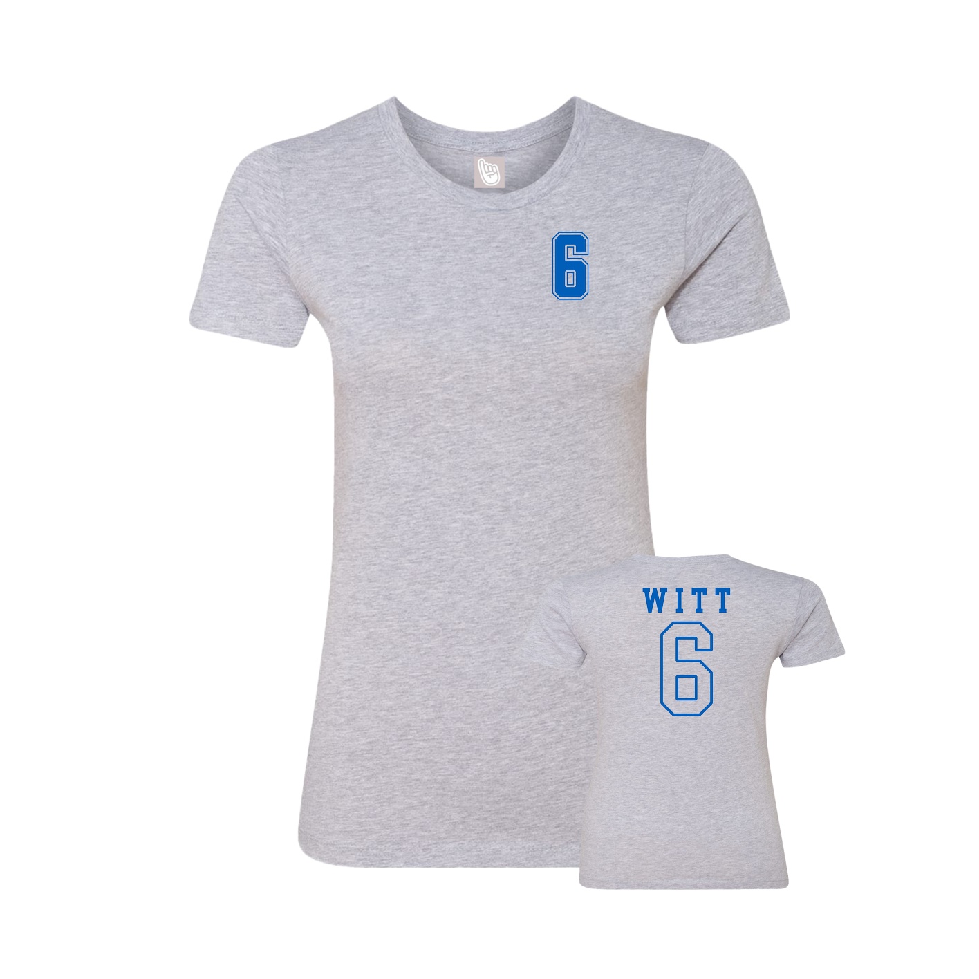 Fitted Women's Tee — Chest Back in Grey