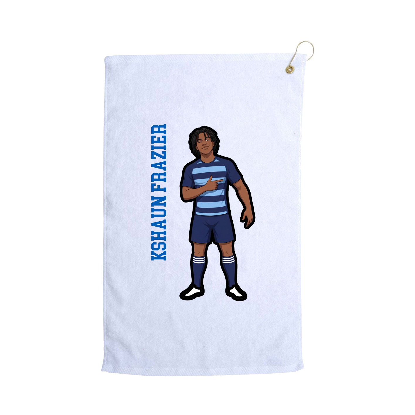 Golf Towel — Name Vertical in White