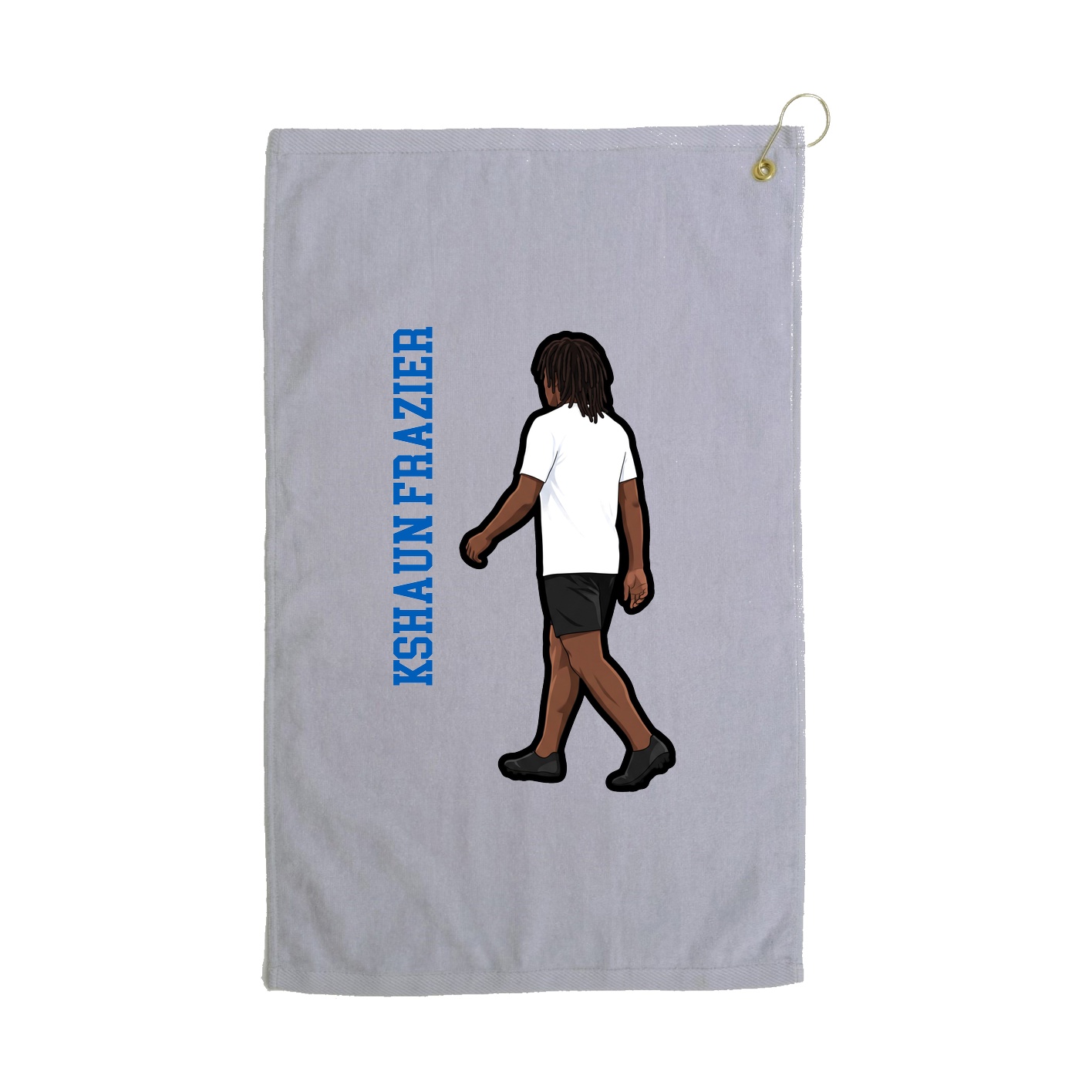 Golf Towel — Name Vertical in Grey