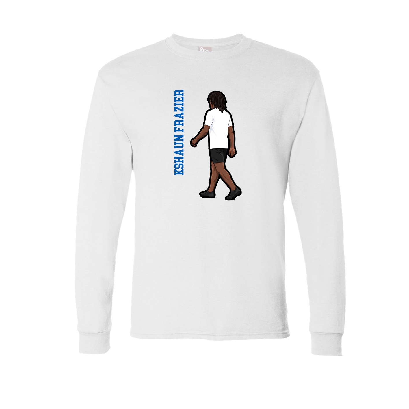 Long Sleeve Tee — Name Vertical in White