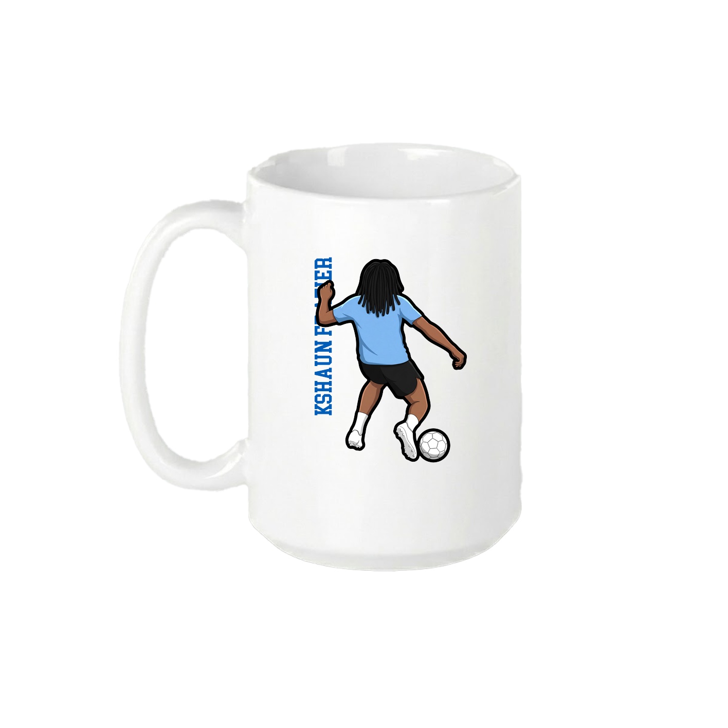 15oz Coffee Mug — Name Vertical in White