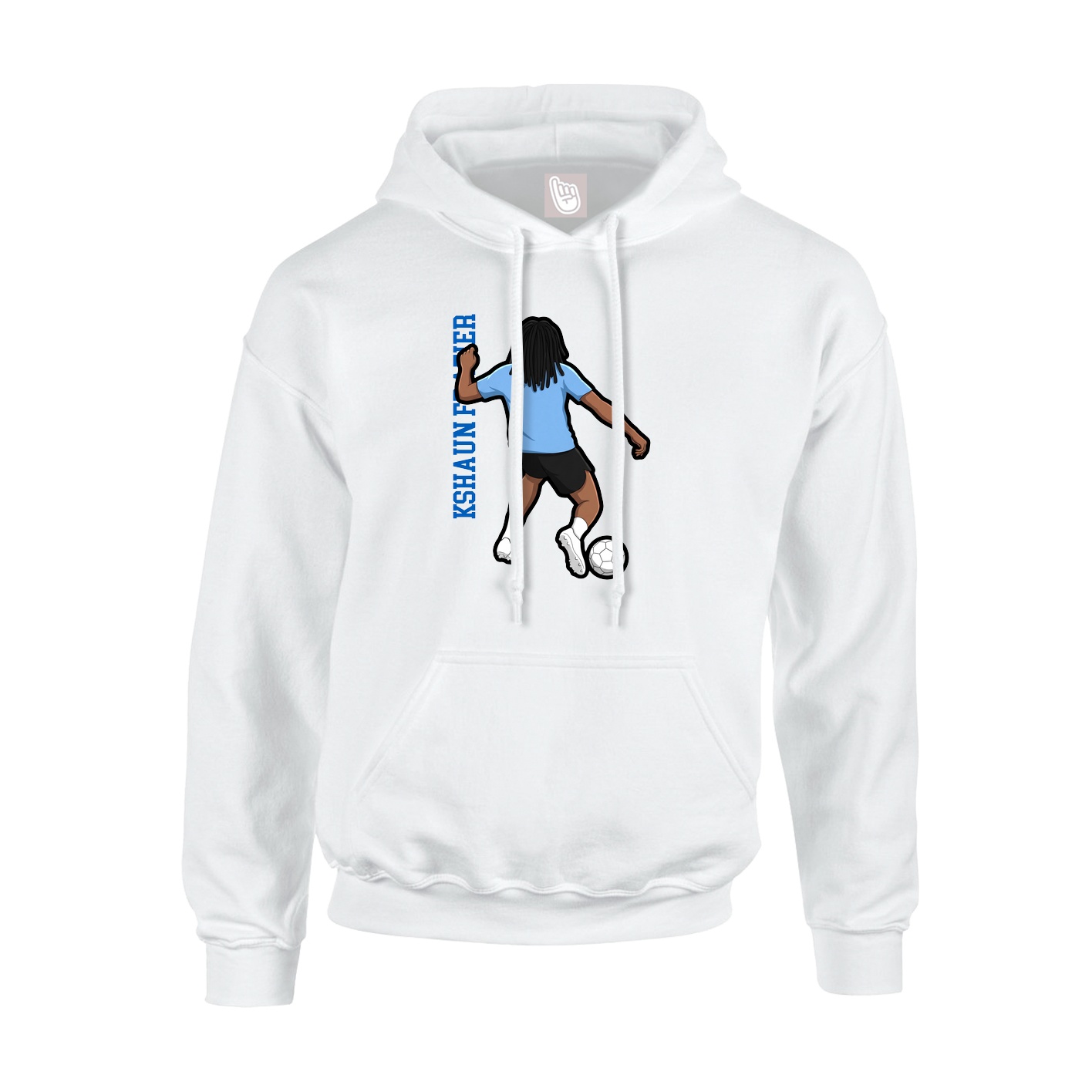 Youth Hoodie — Name Vertical in White