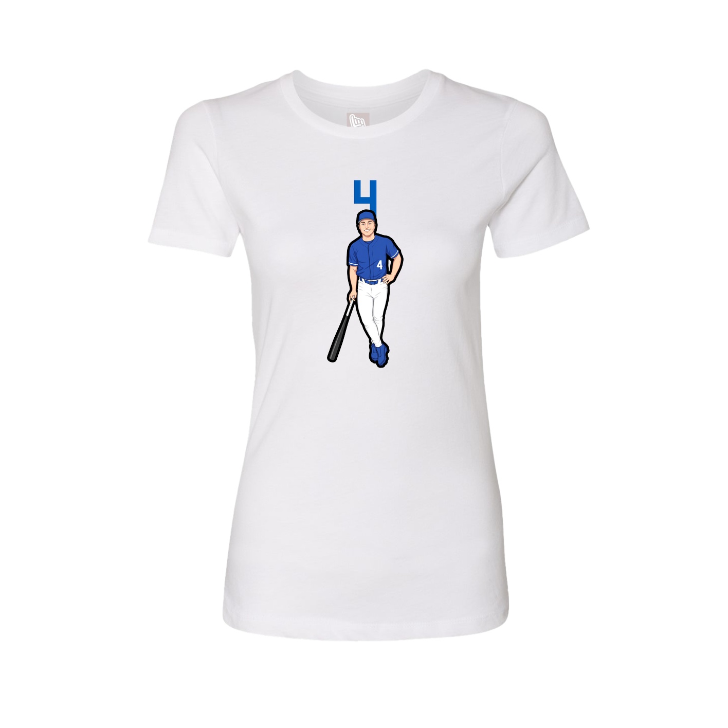 Fitted Women's Tee — Number Top in White