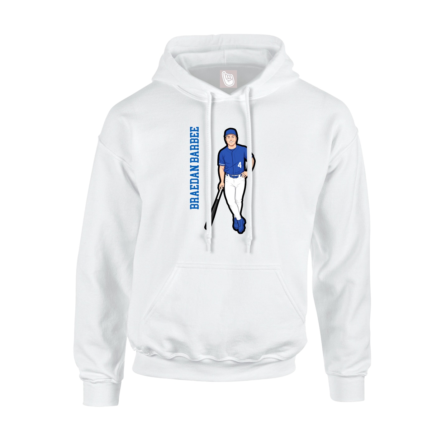 Youth Hoodie — Name Vertical in White