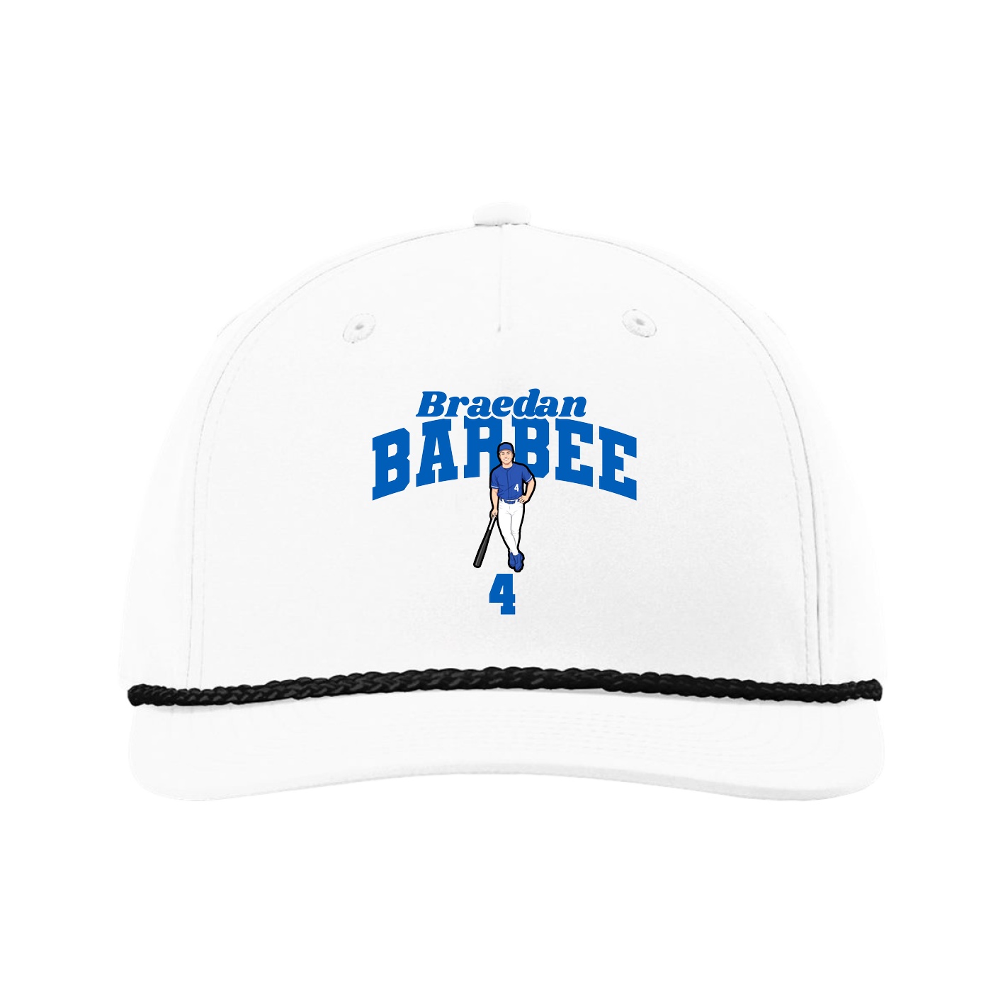 Five-Panel Classic Rope Cap — Signature Arch in White