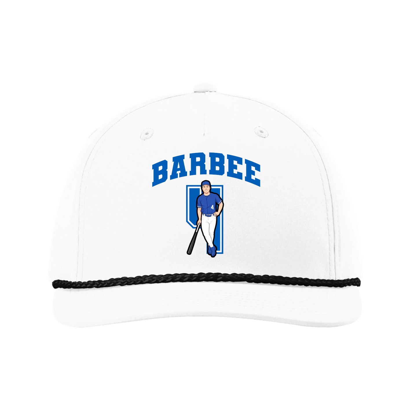 Five-Panel Classic Rope Cap — Number in White