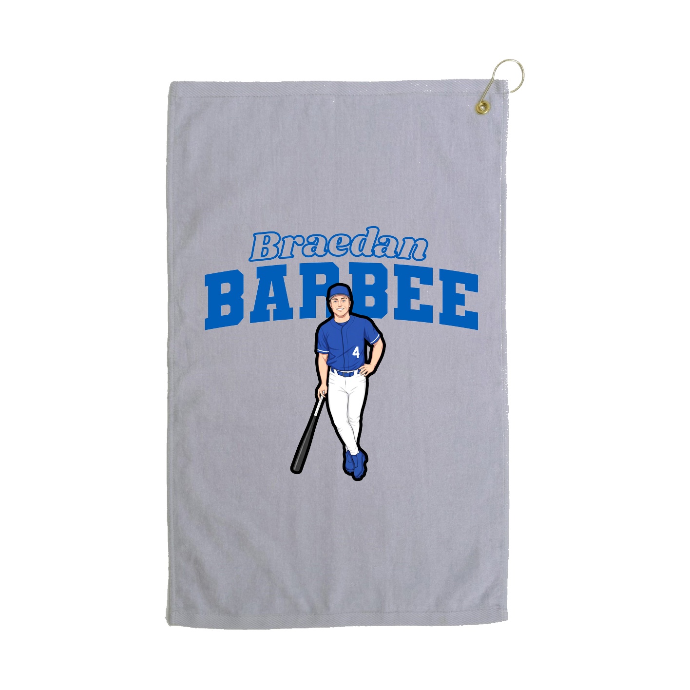 Golf Towel — Name Arch in Grey