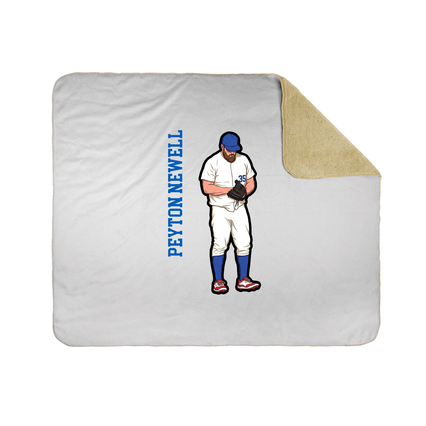 Throw Blanket — Name Vertical in White