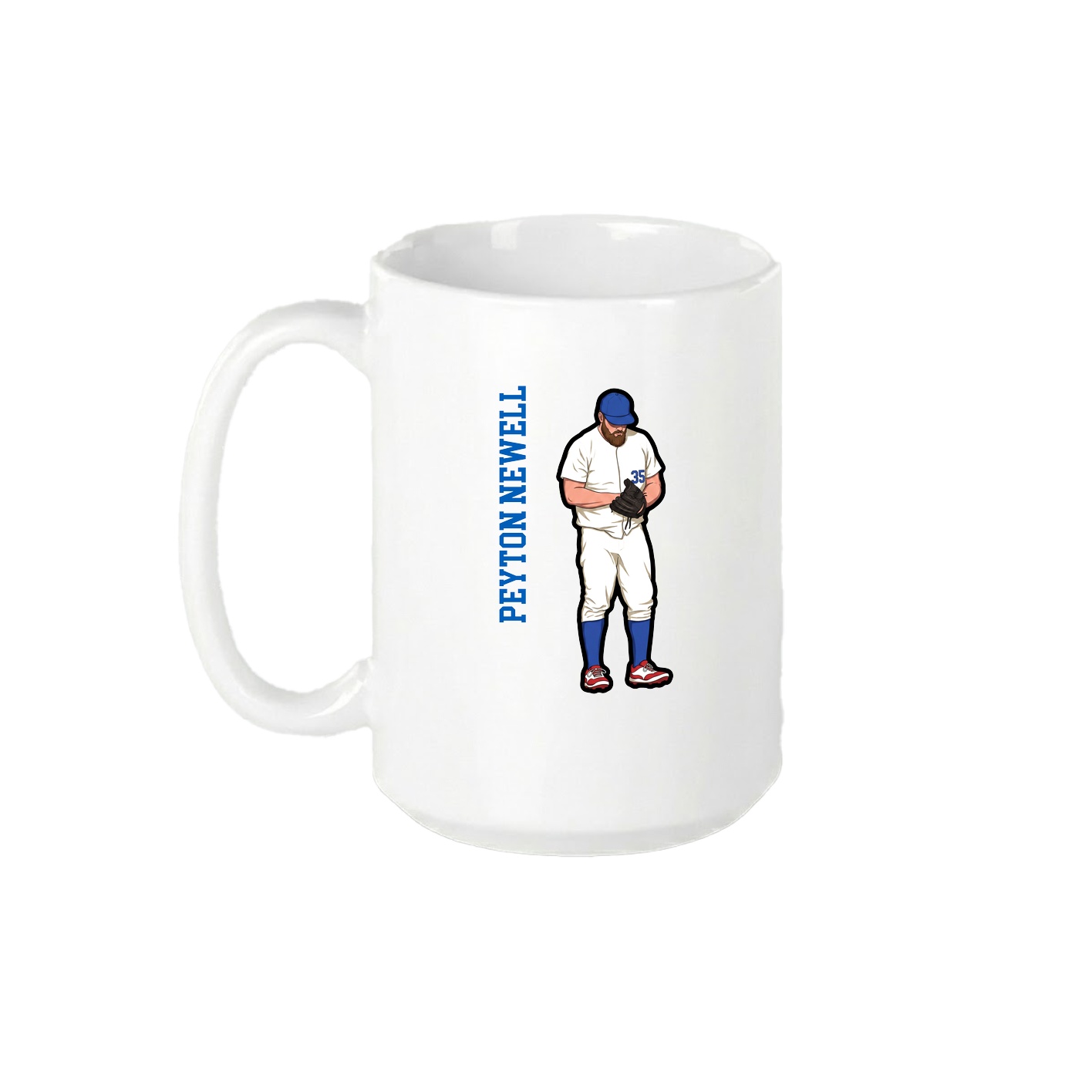 15oz Coffee Mug — Name Vertical in White