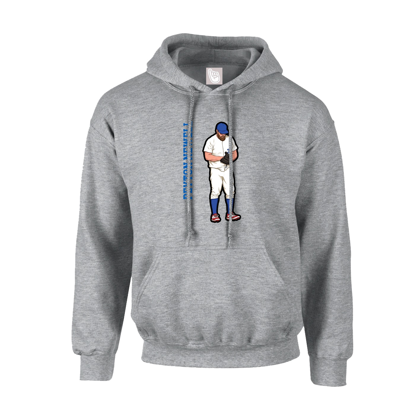 Youth Hoodie — Name Vertical in Grey