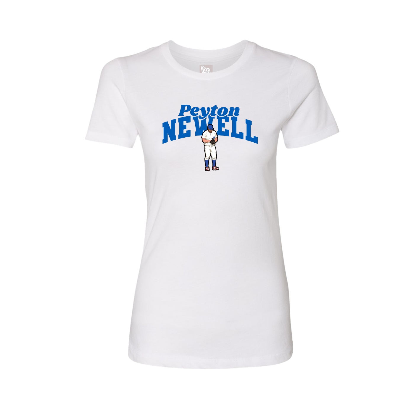 Fitted Women's Tee — Signature Arch in White