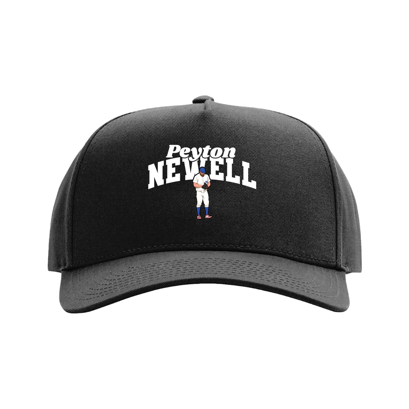 Full Fabric Five-Panel Champ Cap — Signature Arch in Black