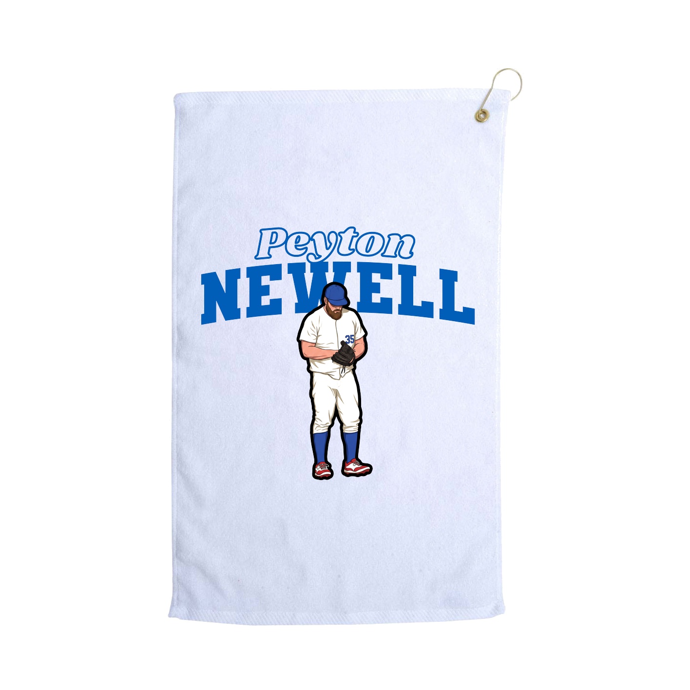 Golf Towel — Name Arch in White