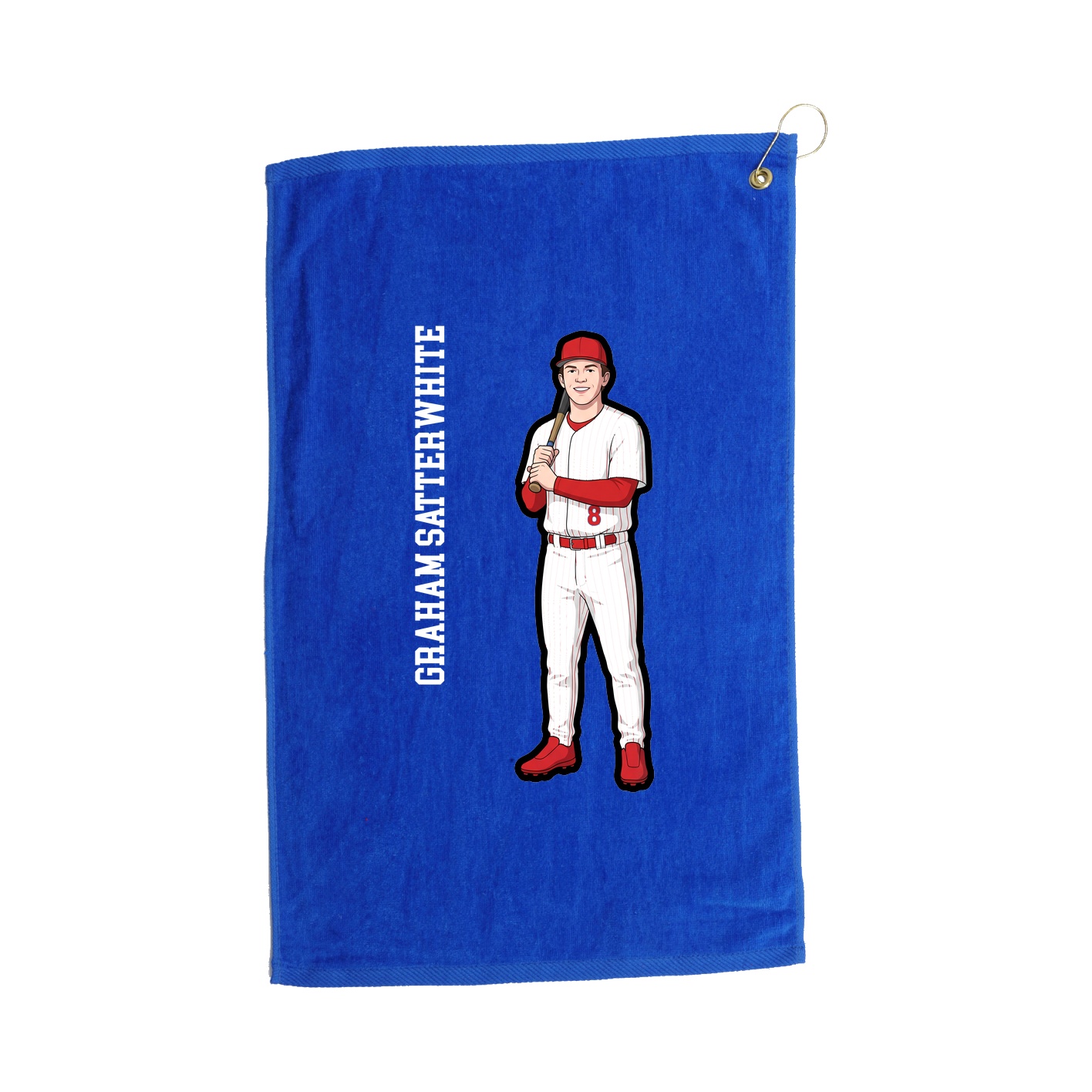 Golf Towel — Name Vertical in Royal