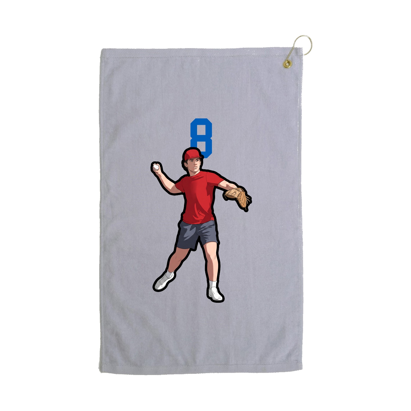 Golf Towel — Number Top in Grey