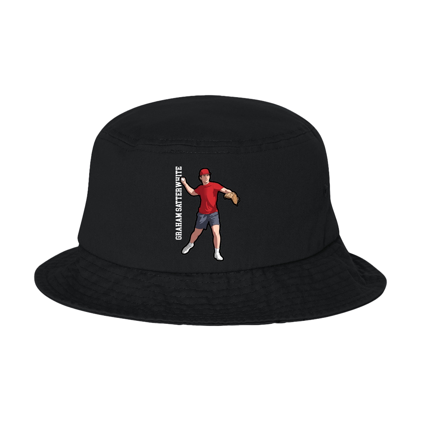 Bucket Cap — Name Vertical in Black