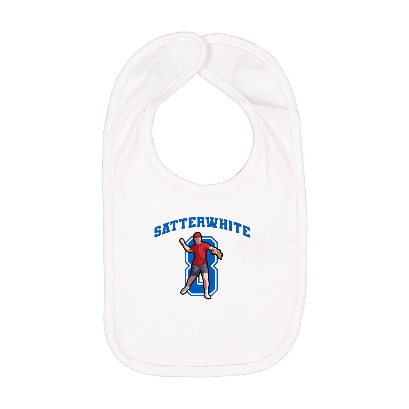 Infant Bib — Number in White