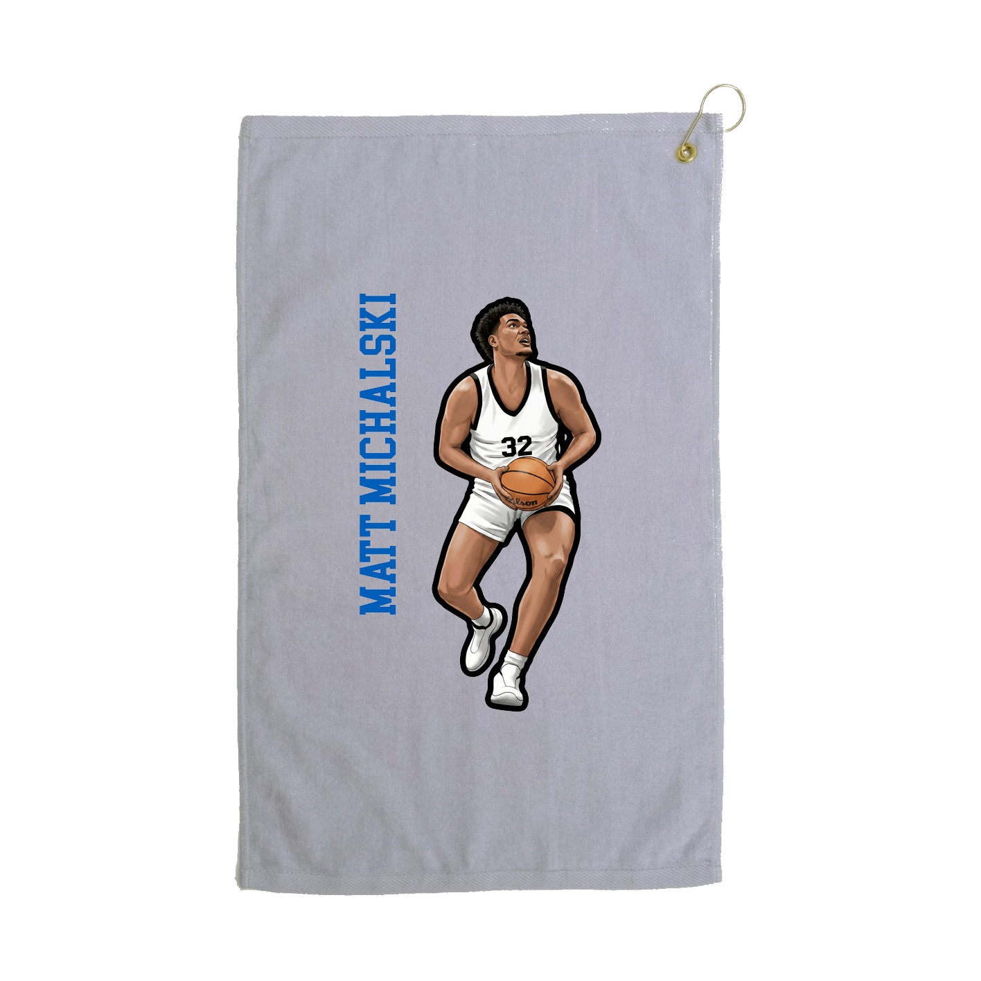 Golf Towel — Name Vertical in Grey