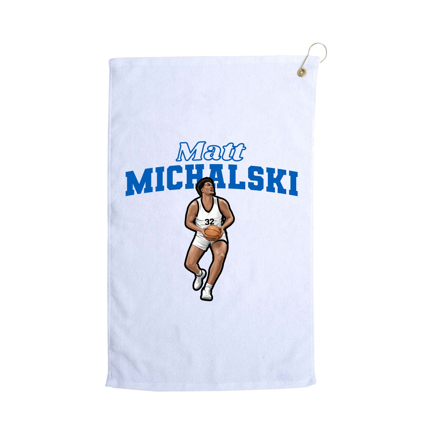 Golf Towel — Name Arch in White