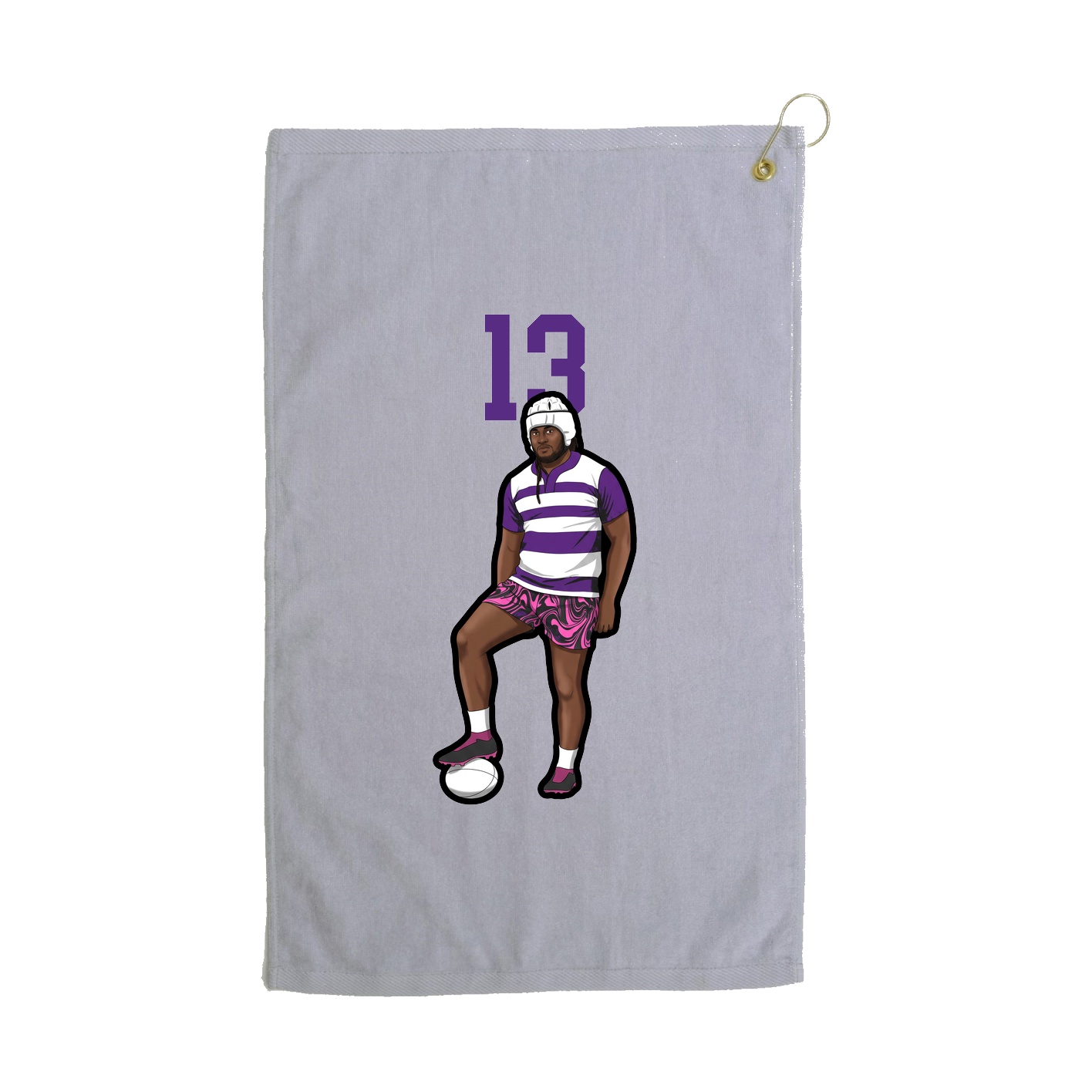 Golf Towel — Number Top in Grey