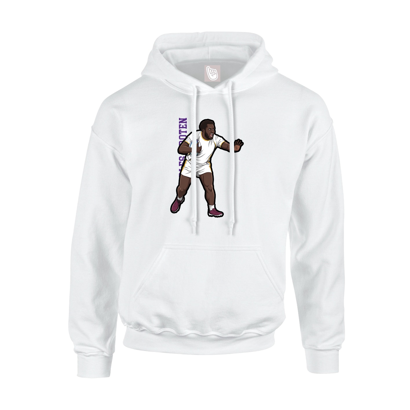 Youth Hoodie — Name Vertical in White
