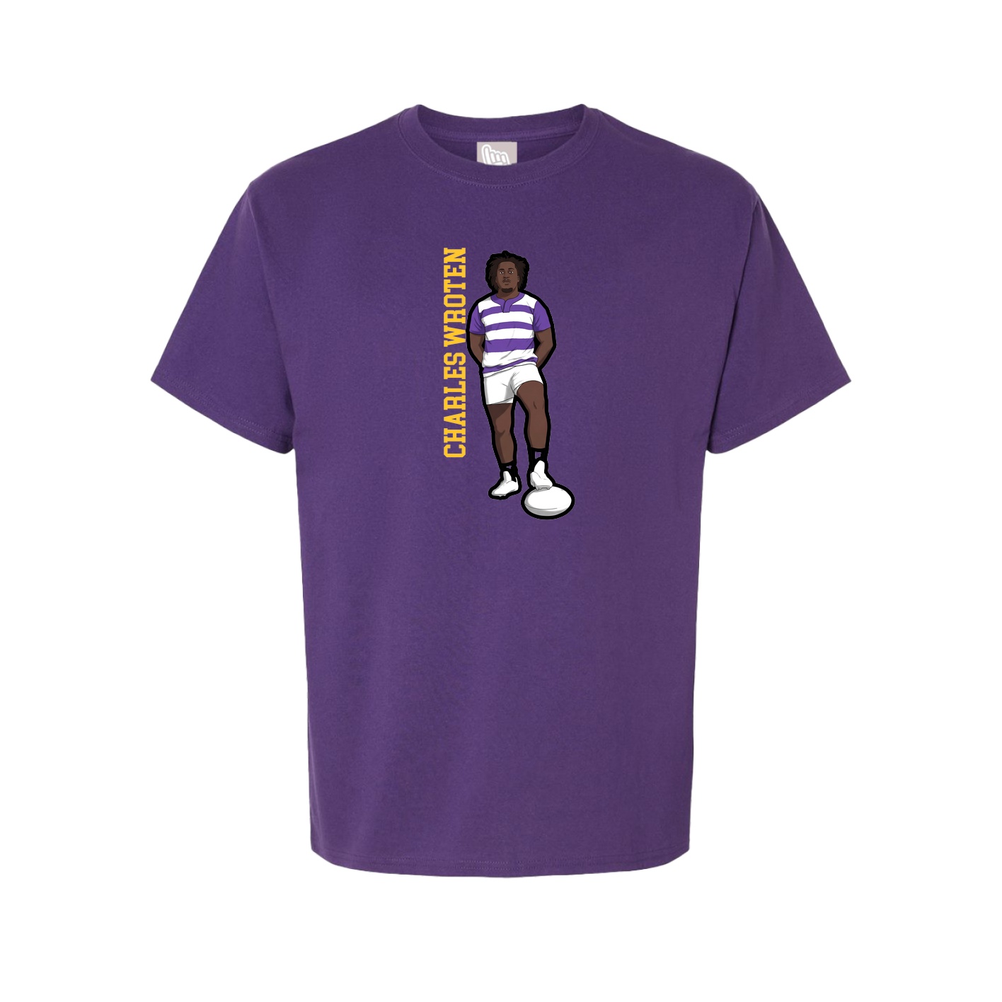 Youth Tee — Name Vertical in Purple
