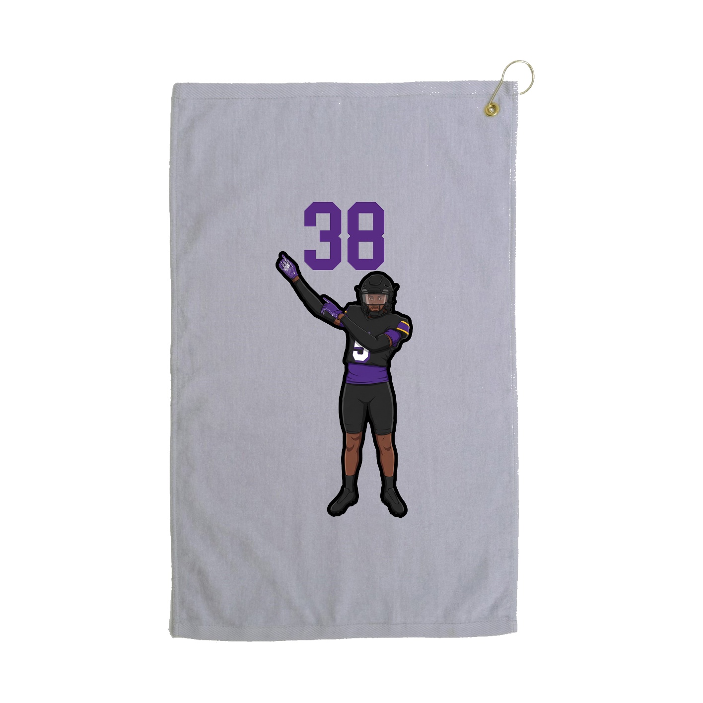 Golf Towel — Number Top in Grey